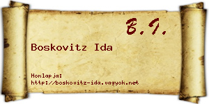 Boskovitz Ida névjegykártya